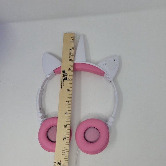 Art+Sound Unicorn LED Light Up Folding Headphones 3.5mm Wired White Pink Glam - Picture 12 of 14